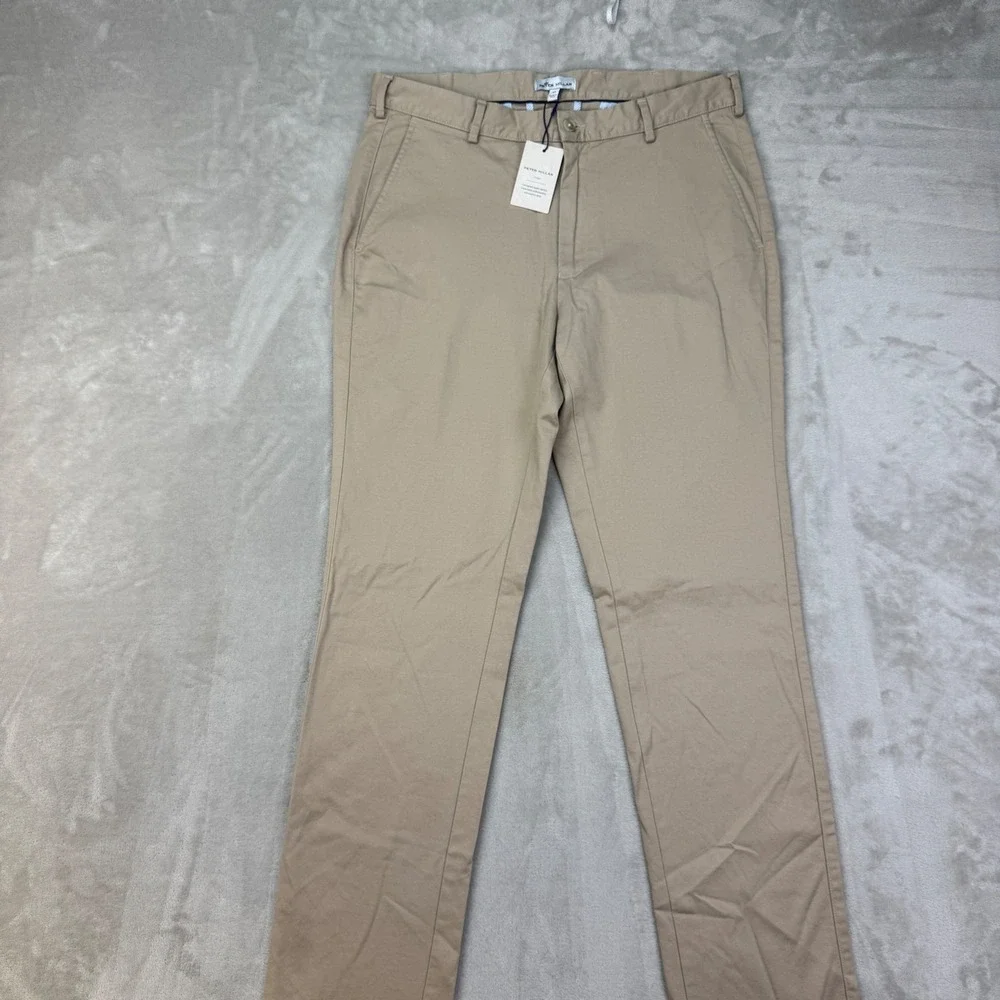 NWT Peter Millar Crown Pilot Twill Flat Front Men's 33X36 Tall ME0B06 MSRP $175